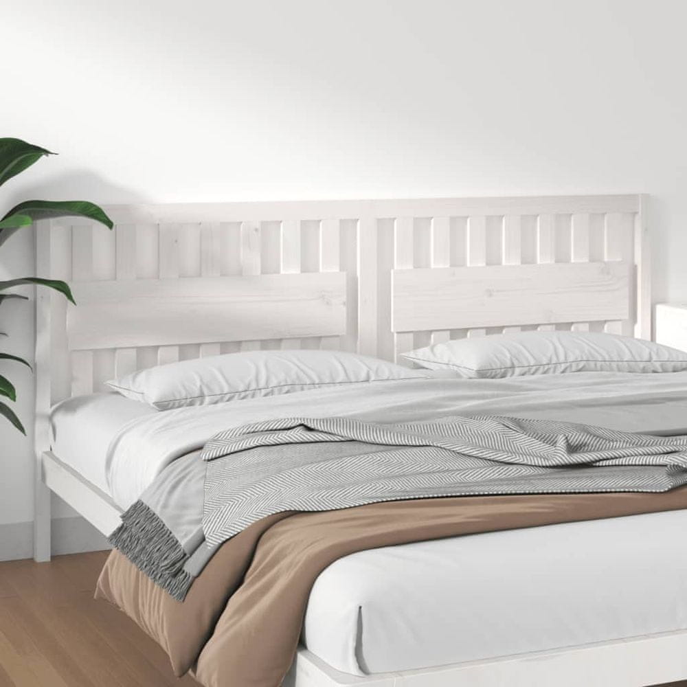 Vidaxl Čelo postele biele 205,5x4x100 cm masívna borovica